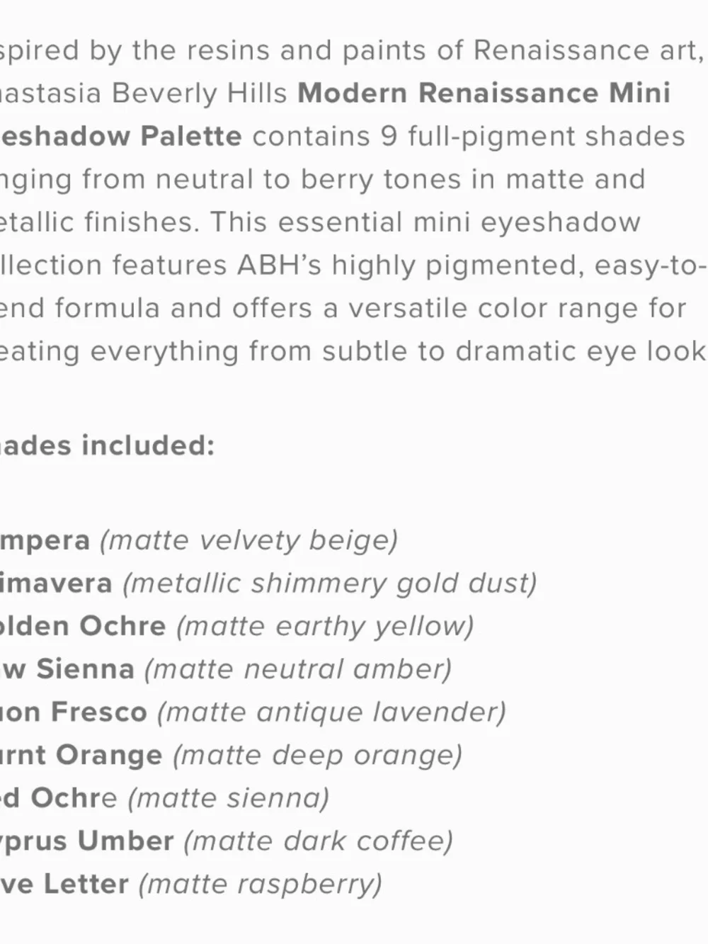 Anastasia Beverly Hills Modern Renaissance Eyeshadow Pallet